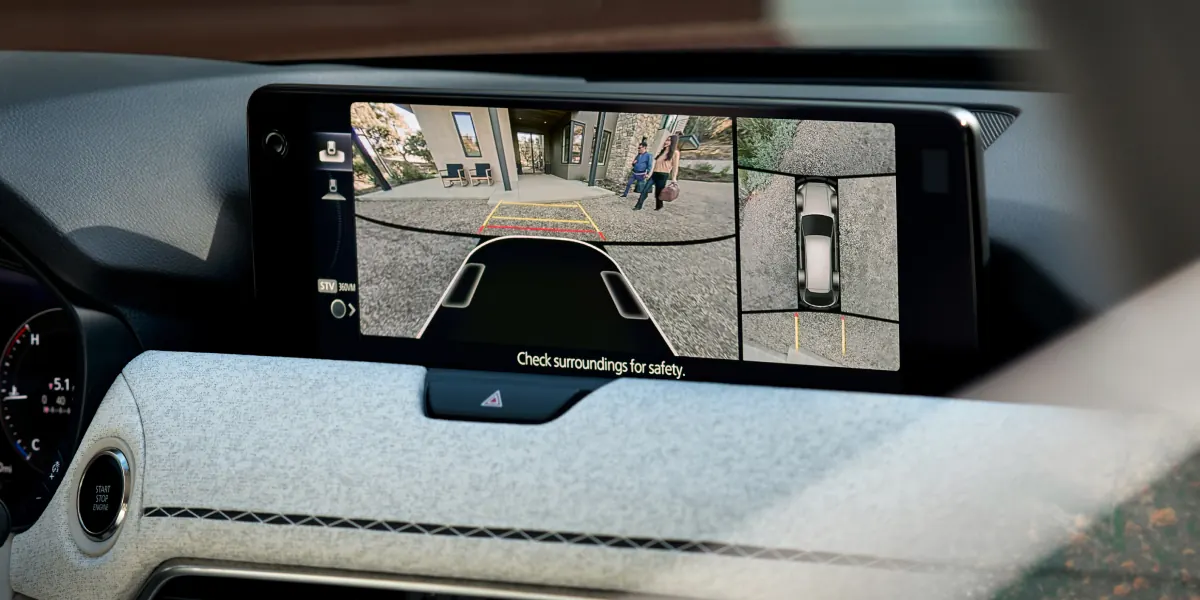 2027 Mazda CX-90 360° View Monitor on the center display | Bright Bay Mazda in Bay Shore NY