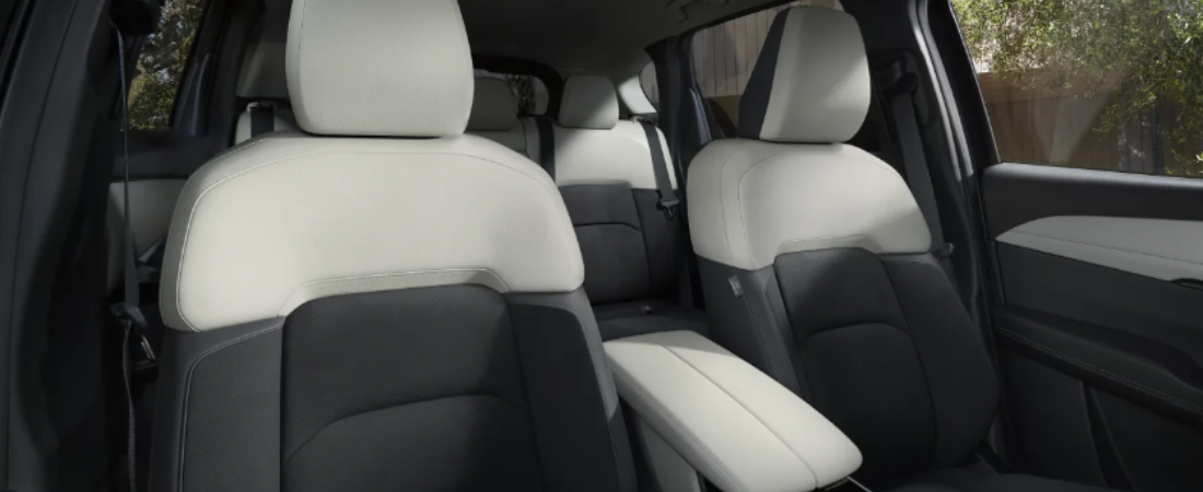 Interior and cabin technology inside a new Mazda SUV available at Bright Bay Mazda near Bay Shore, Long Island